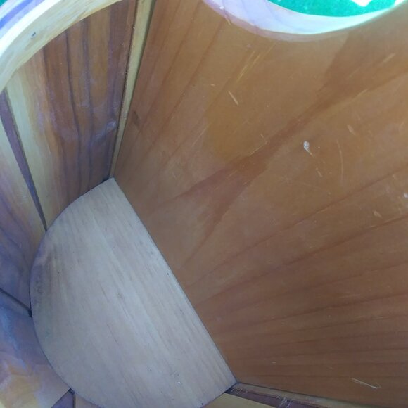 VTG hand crafted artist signed wood half bucket with handle primitive farmhouse - Picture 10 of 16